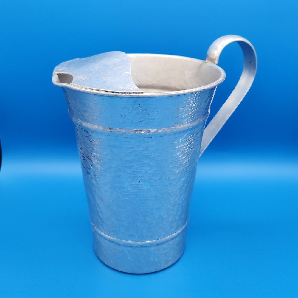 Vintage Gailstyn Hammered Aluminum Pitcher with Ice Guard